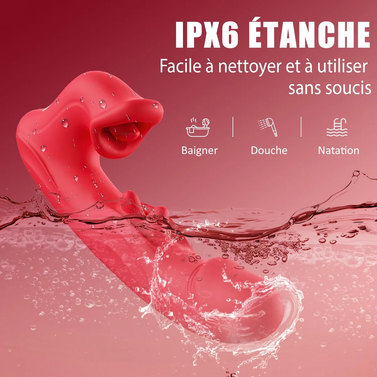 Vibromasseurs Feminin Sex Toys, Sex Toýs Femme 4EN1 Léchage Gode Vibro-masseur va et Vient 10 Modes de Vibrations, Silencieux Sex Toýs Couple Sextoyse Femme Clitoridienne Feminin Stimulateur