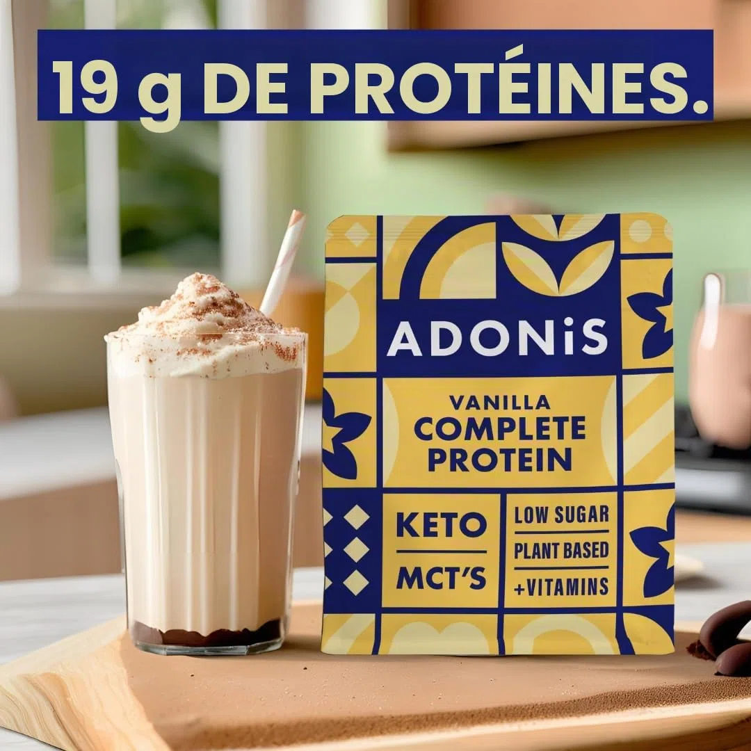 ADONiS Shake protéiné cétogène – Saveur de chocolat crémeux | Poudre de protéine à faible teneur en glucides pour la construction musculaire et la récupération | Parfait pour le régime cétogène et le