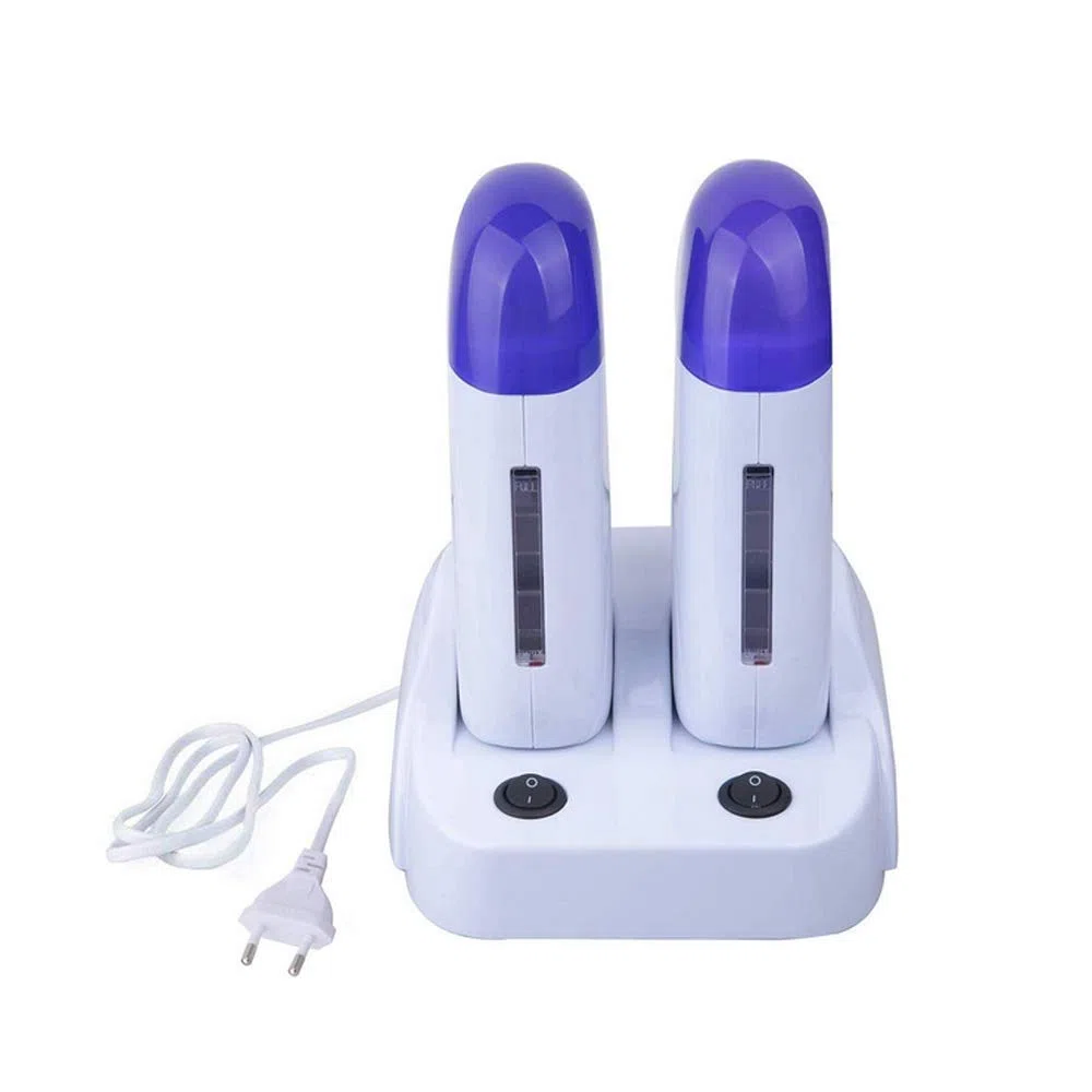 Chauffe Cire Roll on Epilation Epilateur professionnel roll on Appareil Cartouches Cire épilation（Double）