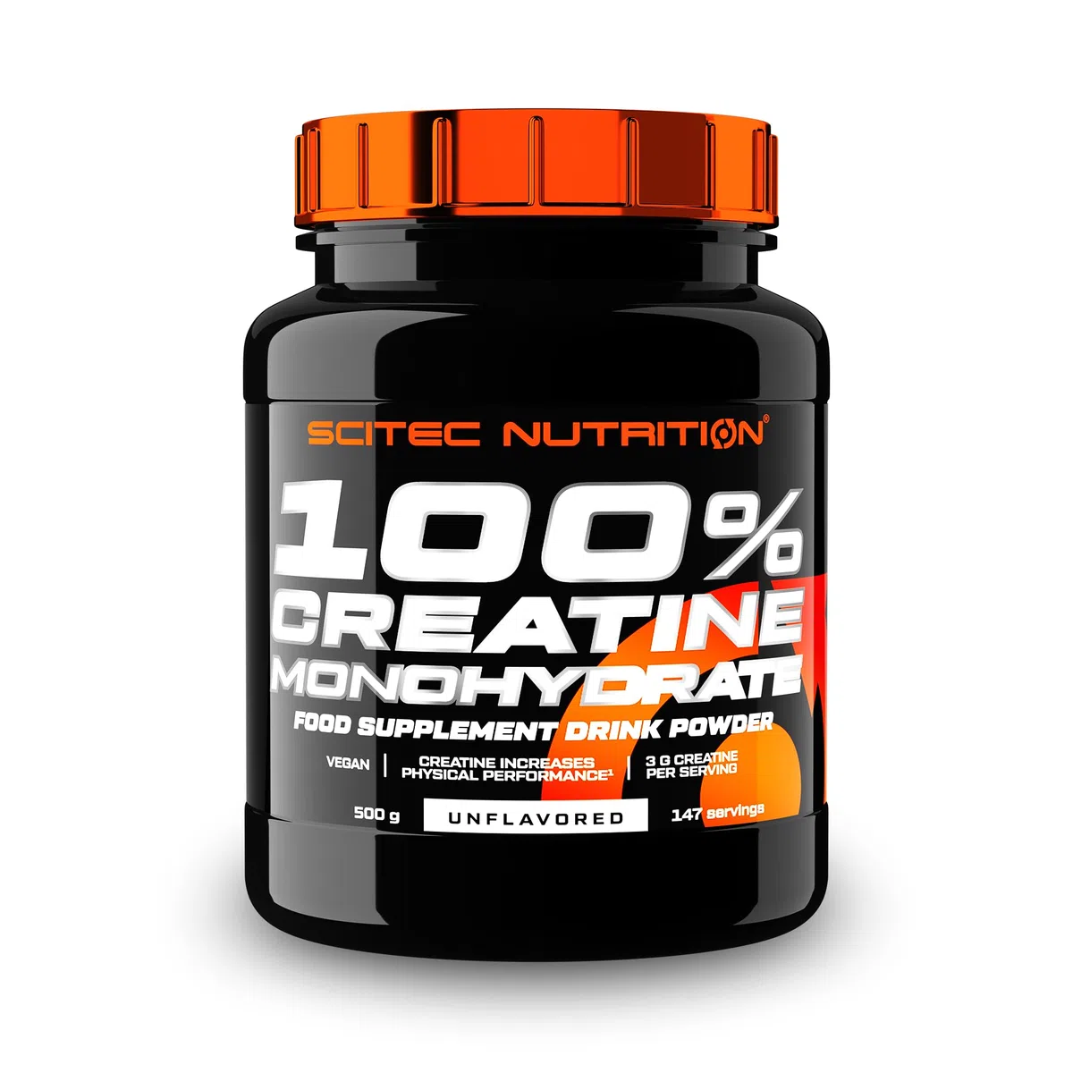 Scitec Nutrition 100% Creatine Monohydrate - Poudre de créatine pure | Créatine pour les performances lors d'efforts courts, intenses, répétés - 3 g par jour - Sans additifs - 500g, non aromatisé