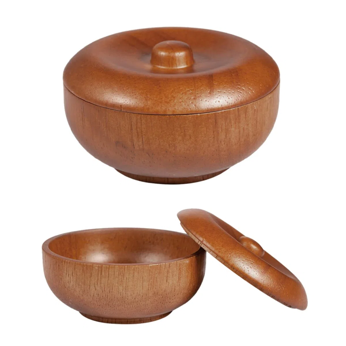 POPETPOP Lot De 3 Bols De Rasage En Bois Avec Couvercle Pour Homme Pour Ranger Et À Raser Idéal Pour La Maison Le Salon De Coiffure Ou La Brosse À Barbe Pour Homme