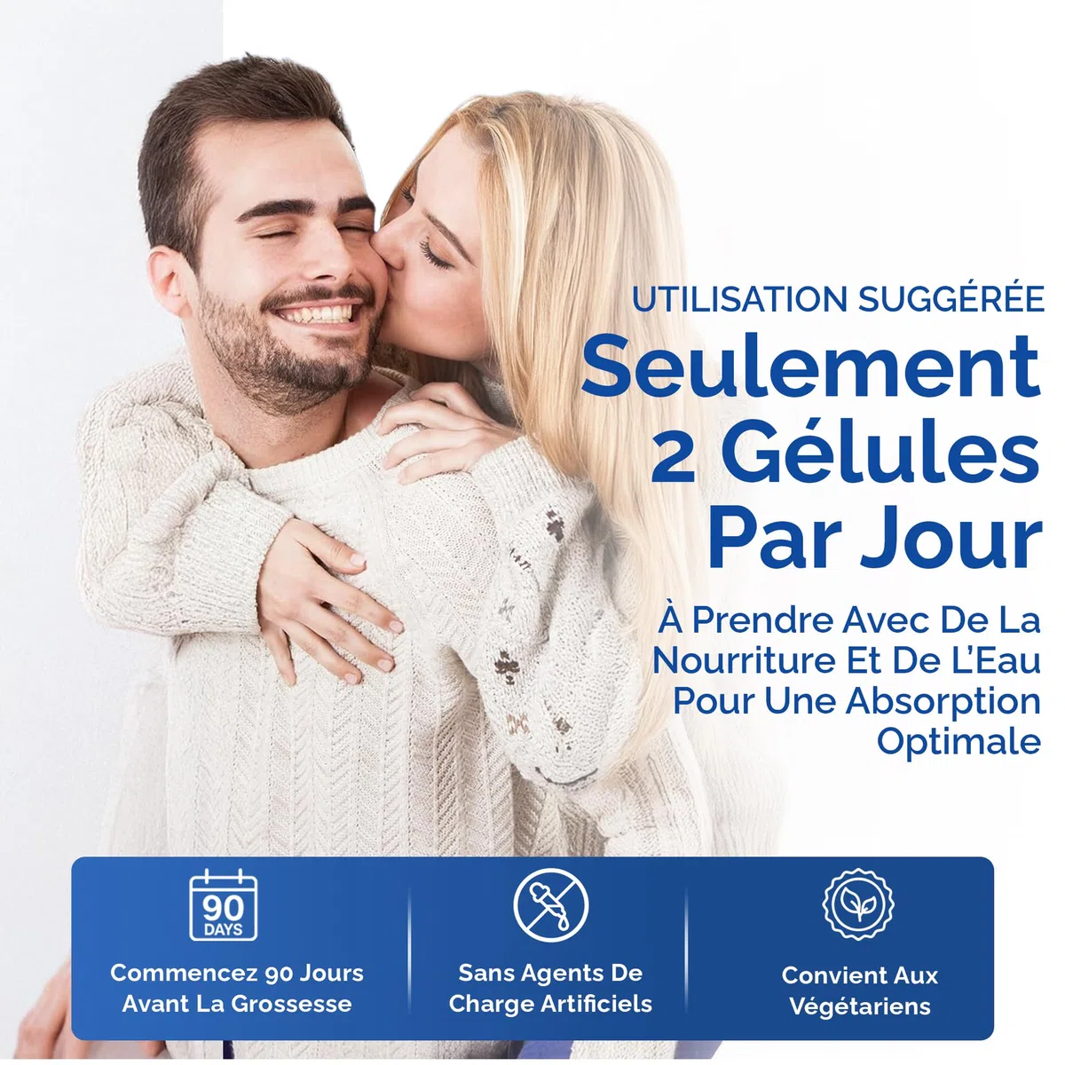 Conceive Plus Vitamines de fertilité pour homme - Stimule la testostérone, augmente la production de sperme - Zinc, folate, racine de Maca, sélénium, pilules - 60 capsules végétariennes