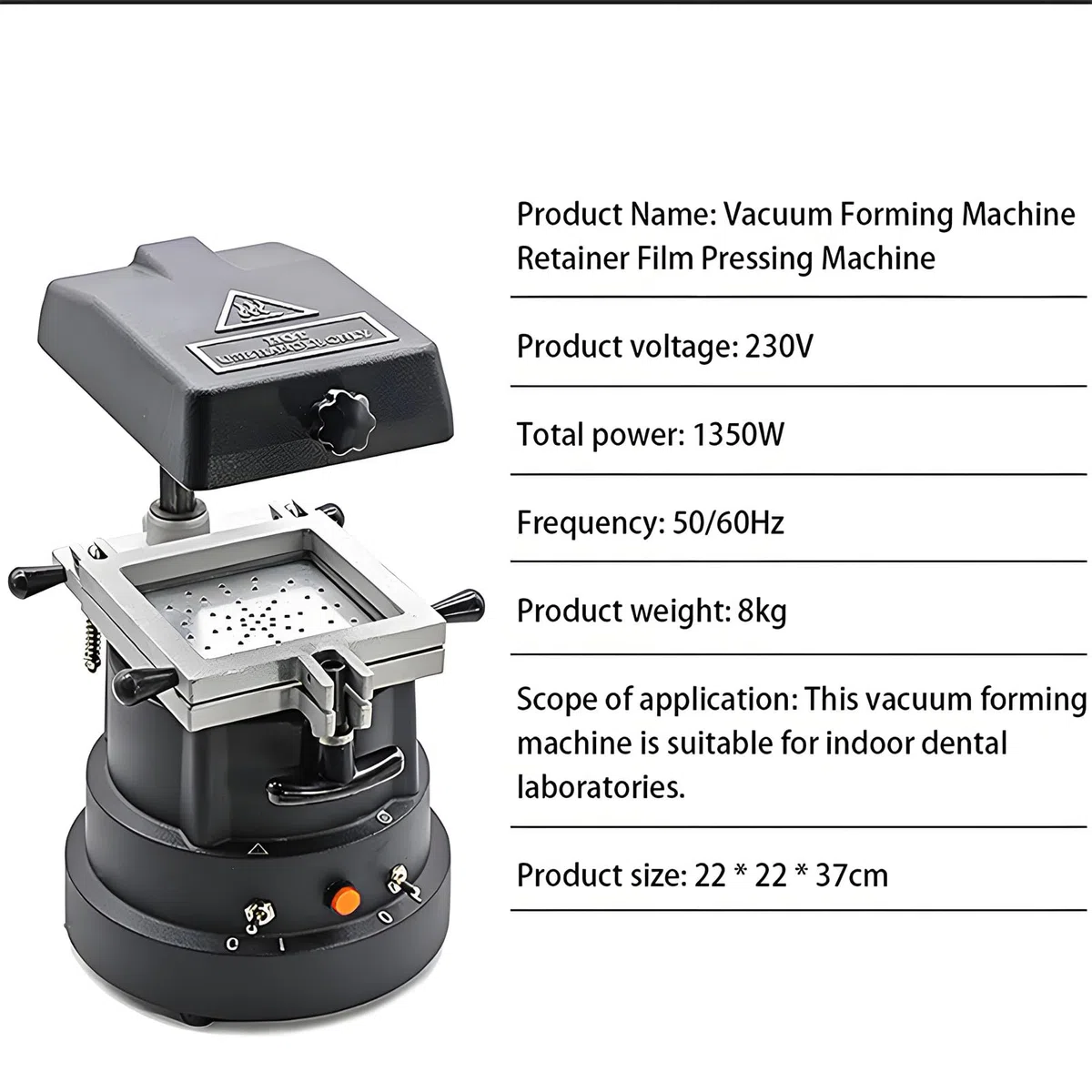 Machine de thermoformage Dentaire sous Vide 1200 W, Moulage Automatique pour plaques de Contention, protège-Dents et couronnes - Utilisation en Laboratoire et en Clinique