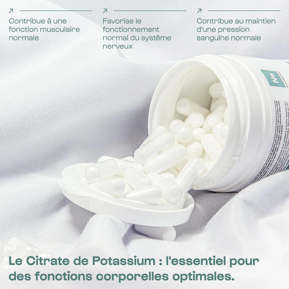 Nutrielement - Citrate de Potassium - 120 gélules - Système nerveux - Fonction musculaire normale - Qualité pharmaceutique - Vegan | By Nutrimuscle