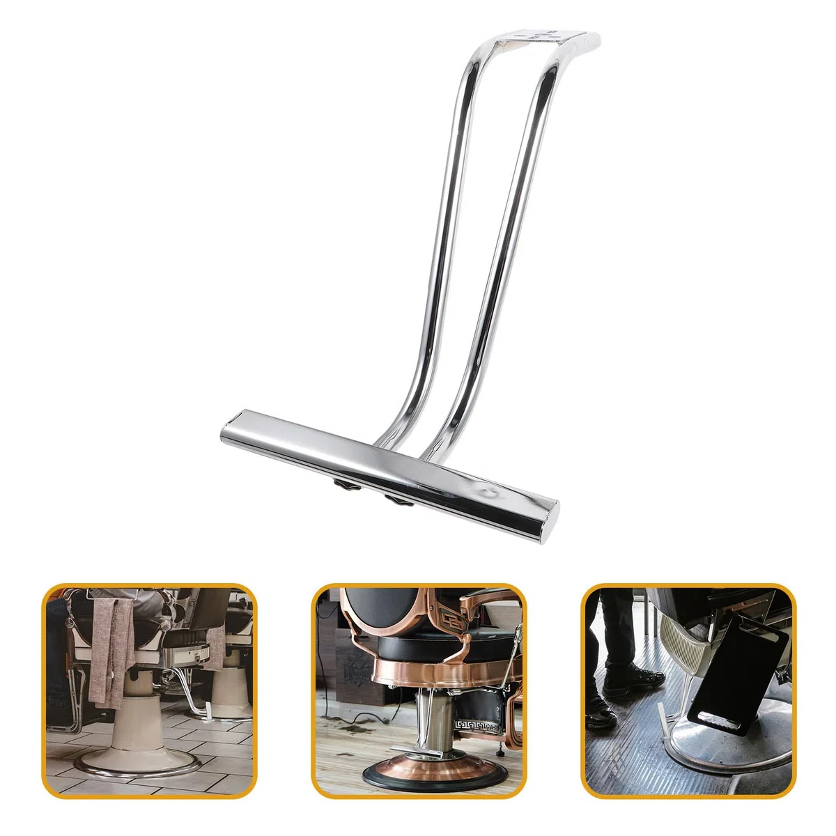 Cabilock Repose-Pieds pour Fauteuil de Salon en Acier Inoxydable, Pédale Stable et Solide, Accessoire Pratique pour Fauteuils de Coiffure et Barbiers Professionnels