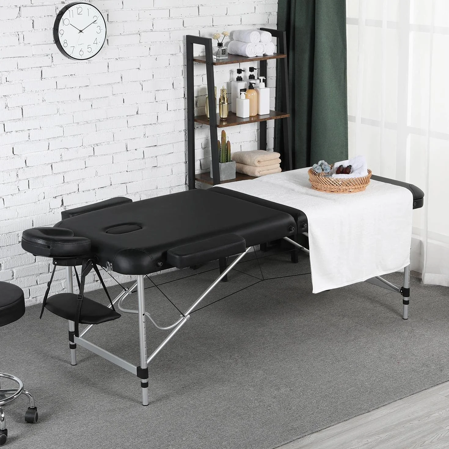 Yaheetech Table de Massage Pliante Professionnelle 3 Section 90 x 213 cm avec Cadre en Aluminium Lit de Massage Large Portable à Hauteur Réglable Repose-tête Ergonomique pour Massage Spa Tatouage