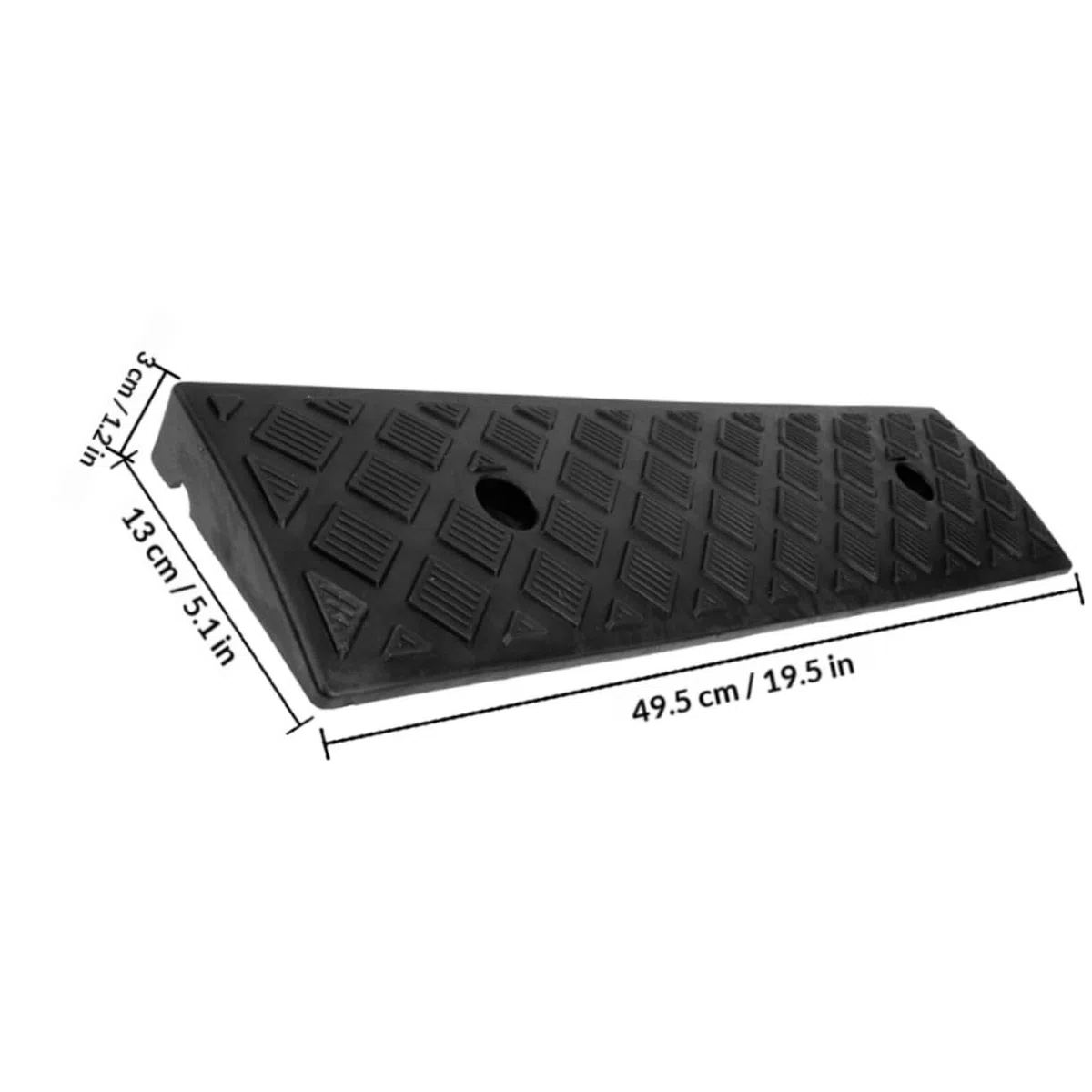 CALLARON Rampe De Seuil Antidérapante 2 Pièces 3 Cm Hauteur en Caoutchouc Et Plastique Épais pour Allée, Trottoir, Garage, Scooter Et Fauteuil Roulant, Accès Véhicule, Usage Intérieur Et Extérieur