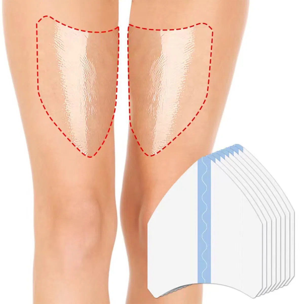 Lot de 10 autocollants anti-frottement pour l'intérieur de la cuisse, coussinets anti-friction, bandes invisibles de cuisse, patchs de protection transparents pour la peau
