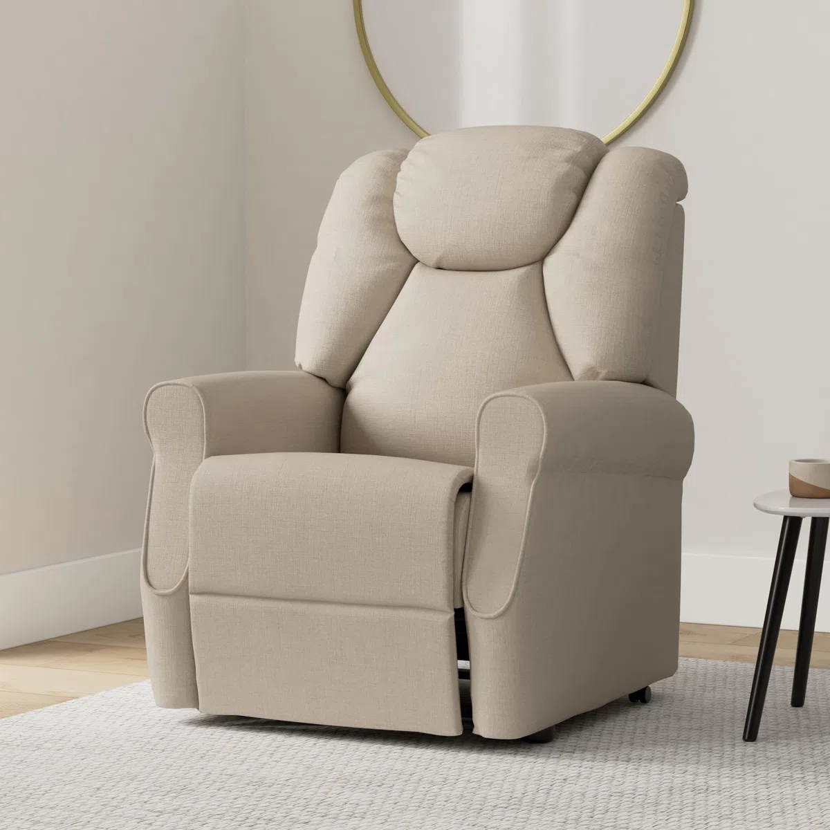 Sime Betty1 PERSONNALISÉ Fauteuil releveur Relax Dispositif Médical Vibromassage kit 4 Roues siège à Micro-Ressorts Doux résistant aux Taches Gris Claire