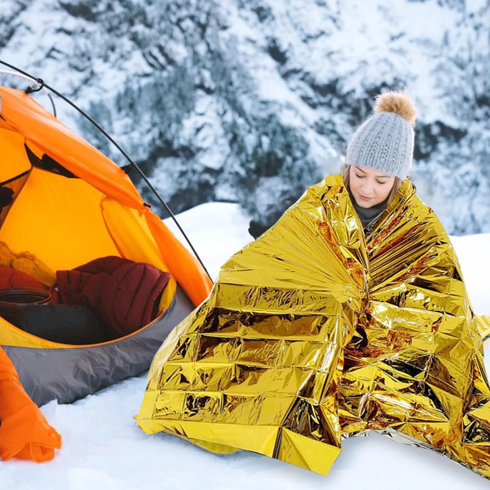 5 Couvertures de Survie Thermique Urgence (130 x 210 cm), Couverture d'urgence pour l'extérieur, Idéal pour Camping, Randonnée, Premiers Soins