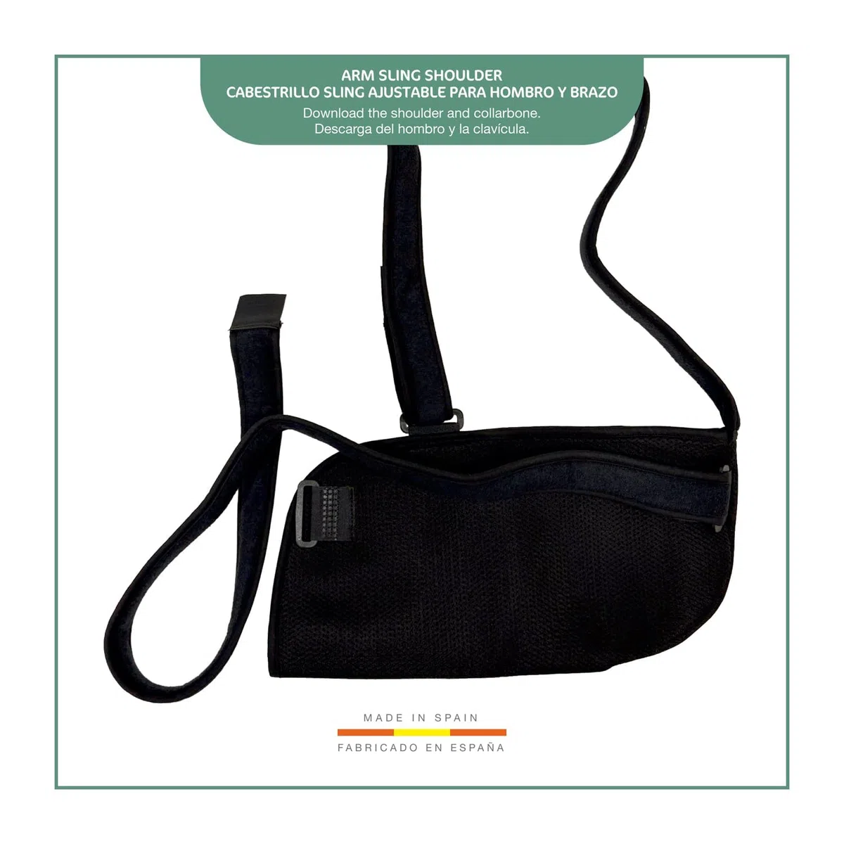 Écharpe pour Bras et Épaule avec Sangle AntiRotation - Sling Ajustable - Immobilisateur Bilatéral Taille Universelle – Couleur Noire (Medium)