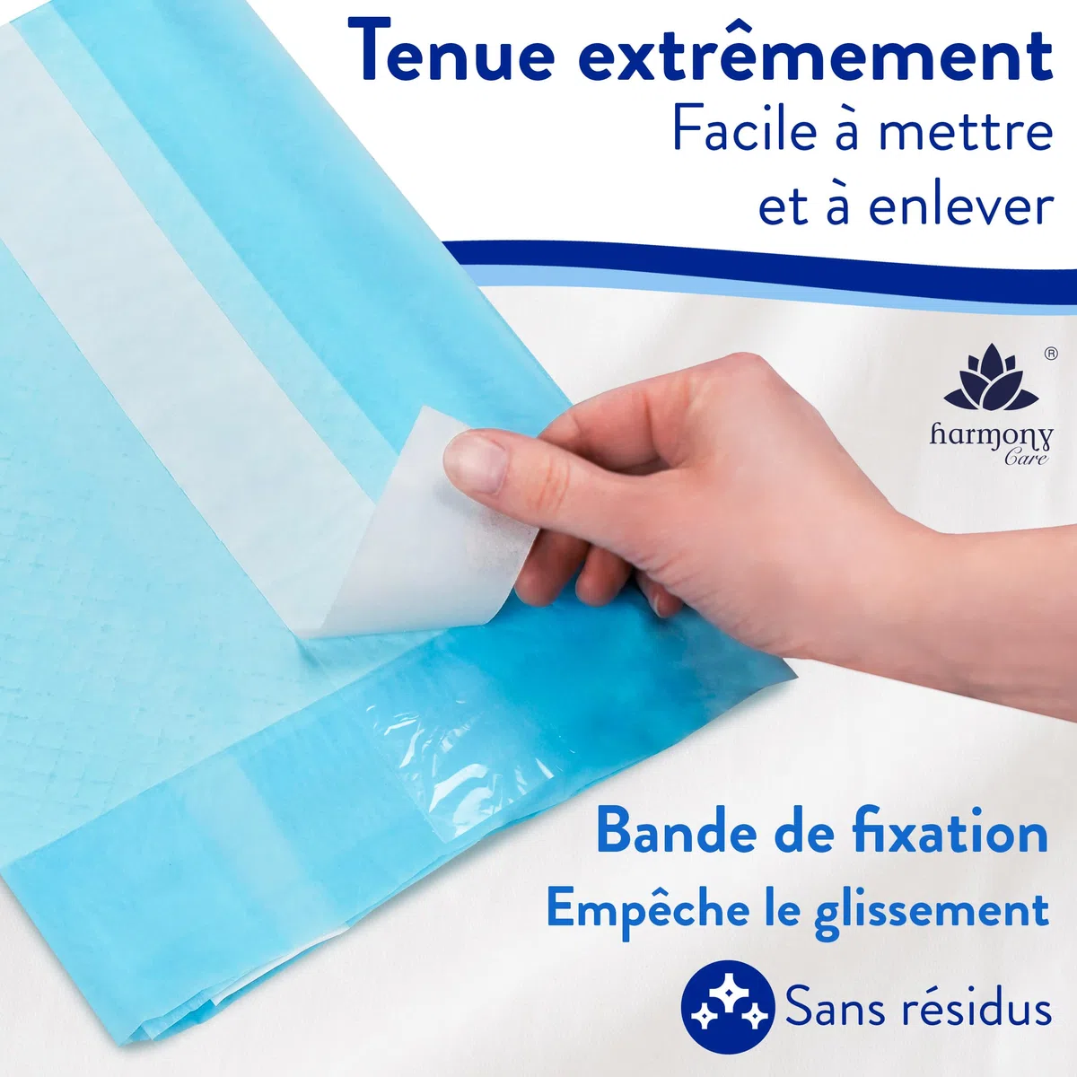Harmony Care® 30 x Alèse jetable Adulte 60 x 90 cm avec Bandes adhésives – alèses Impermeable, alese jetable Bebe, Tapis de propreté Chien