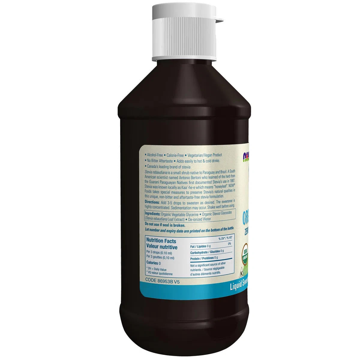 NOW Stevia Glycérite Liquide Sans Alcool 237mL