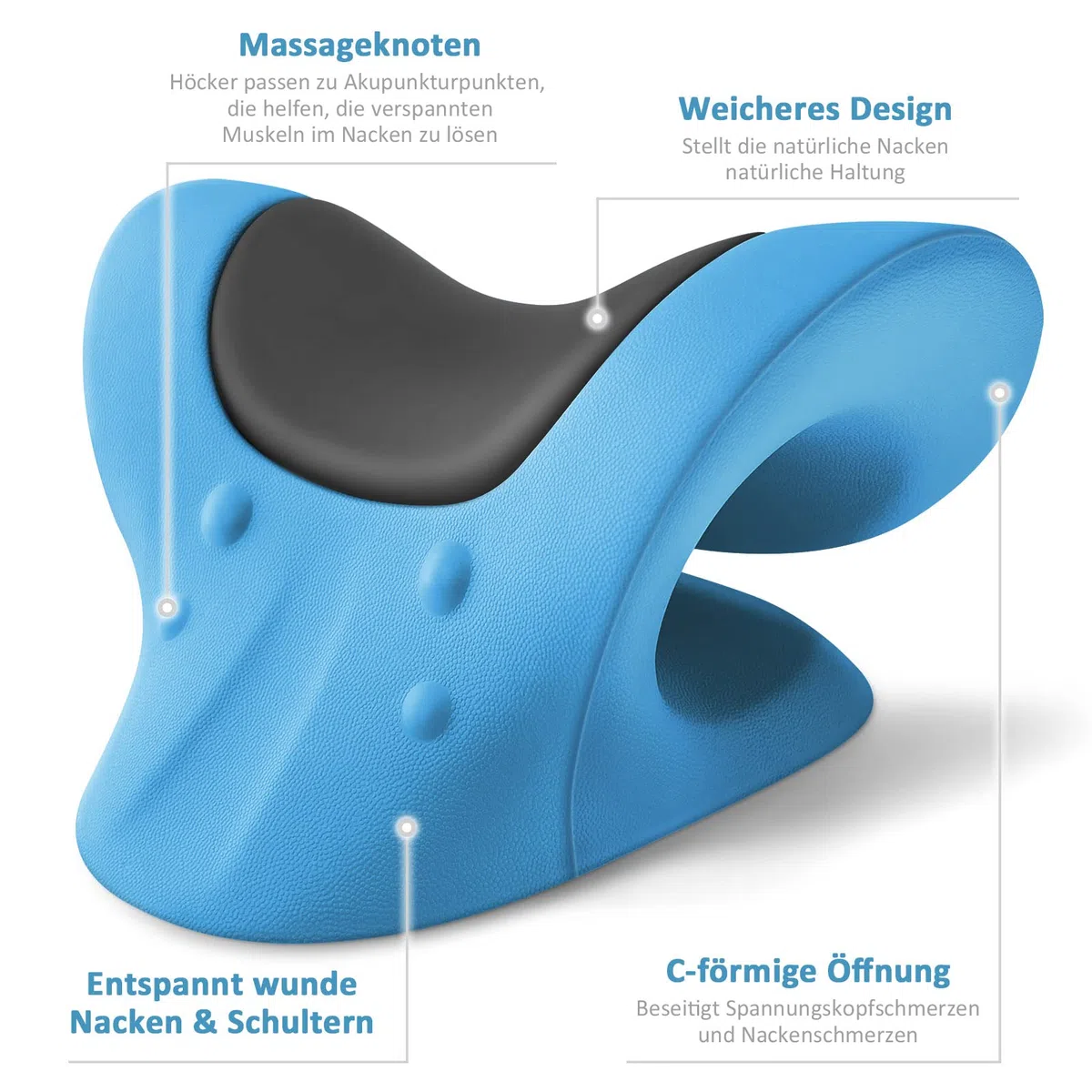 Relaxeur de Cou et D'épaule Traction Cervicale Oreiller Chiropratique Eétireur de Cou pour Soulagement de Douleur de l'ATM et l'alignement de Colonne Cervicale