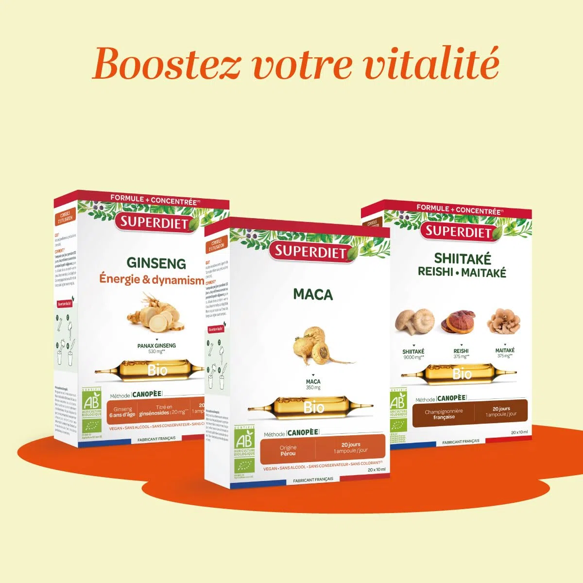 SUPERDIET – GINSENG BIO – Énergie & Dynamisme – Phytothérapie – Fabrication française – 20 ampoules de 10 ml