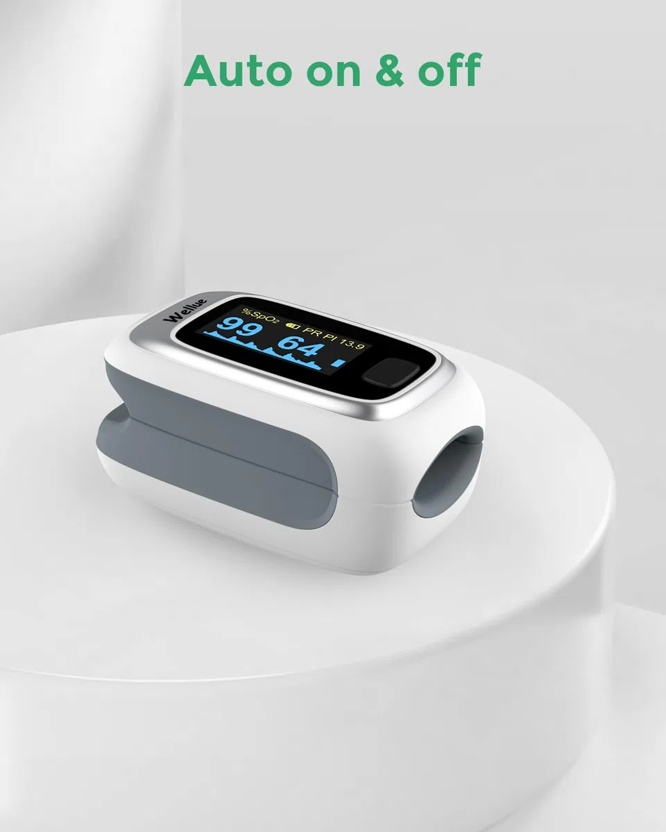 ViATOM Oxymetre de Doigt portable, Oxymetre de Pouls Professionnel, mesure de la saturation en oxygène (SpO₂), de la fréquence cardiaque (pouls) et de l'indice de perfusion (PI)