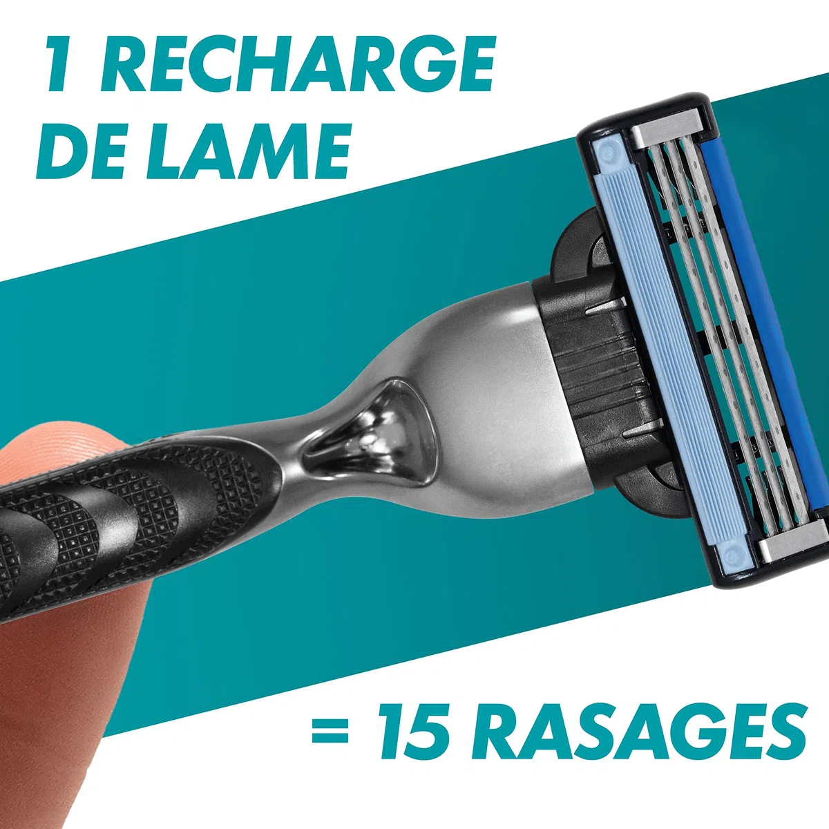 Gillette Mach3 Recharges De Lames De Rasoir pour Homme, À 3 Lames, 8 Recharges, Plus Résistantes Que L’Acier