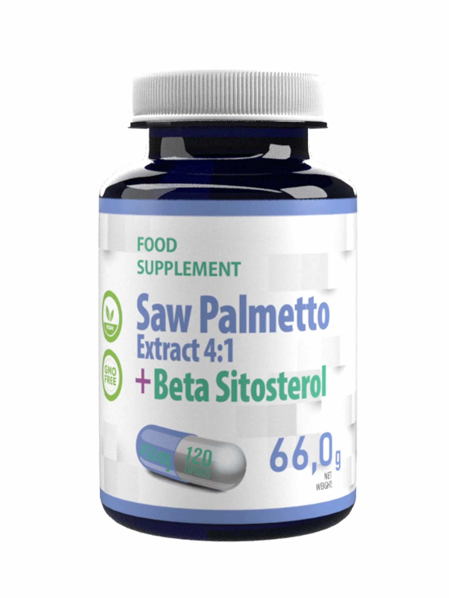 Hepatica Saw Palmetto | 4:1 & Complexe bêta-sitostérol 450 mg | 120 gélules végétales | Palmier nain – Serenoa repens | GMP & Testé en Laboratoire Indépendant