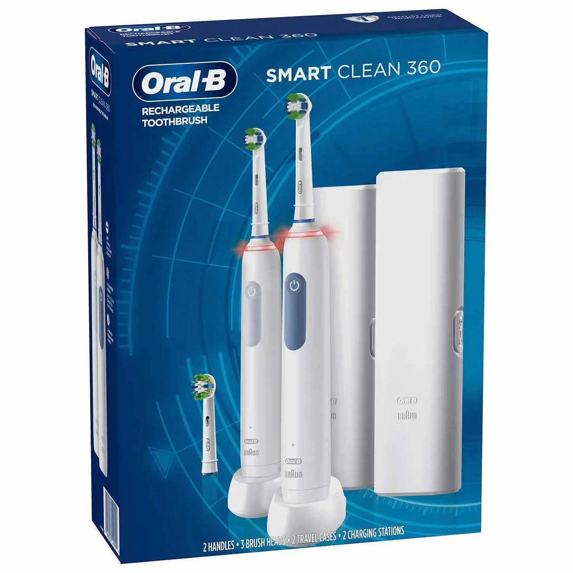 Oral-B Smart Clean 360 Lot de 2 brosses à dents électriques rechargeables