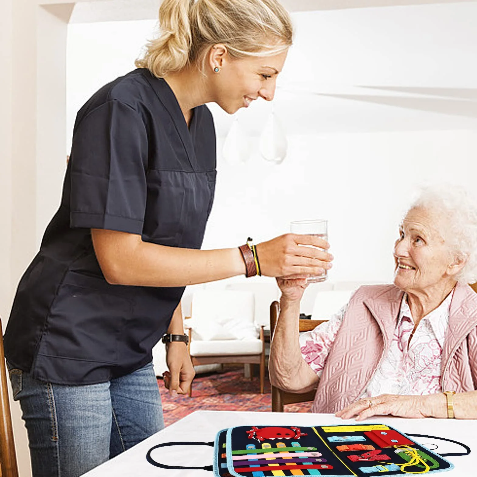 Couverture sensorielle pour personnes âgées, produits de démence Alzheimer, tapis d'activités autistes, soulagement de l'anxiété améliore la stimulation mentale