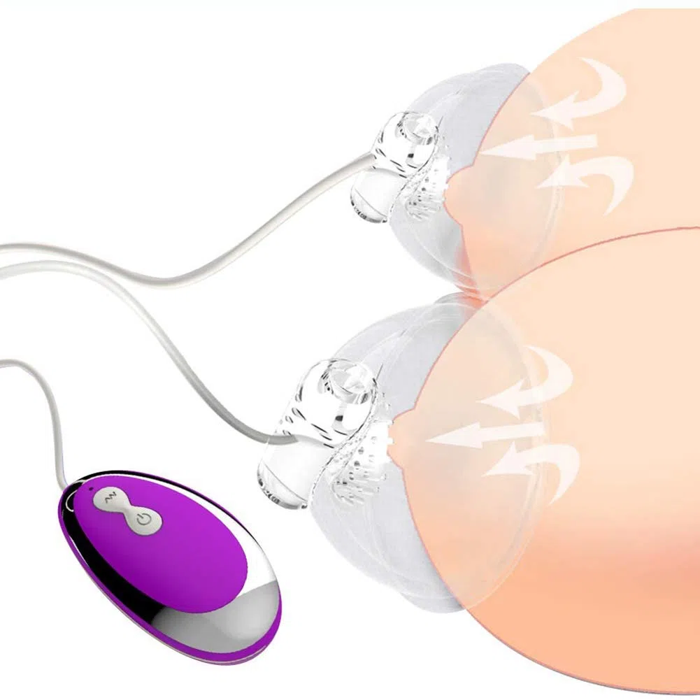 Mamelon & Sucking Vibrateur Masseur de Sein Stimulateur clitoridien en Silicone Sex Toys Agrandisseur Enhancer pour Les Femmes,Violet