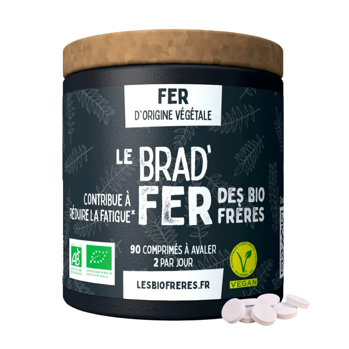 Fer Bio Vegan 7 mg - 90 Comprimés - Cure 45 Jours - Réduction de la Fatigue - Soutien Immunitaire - Fer Hautement Assimilable - Fabriqué en France