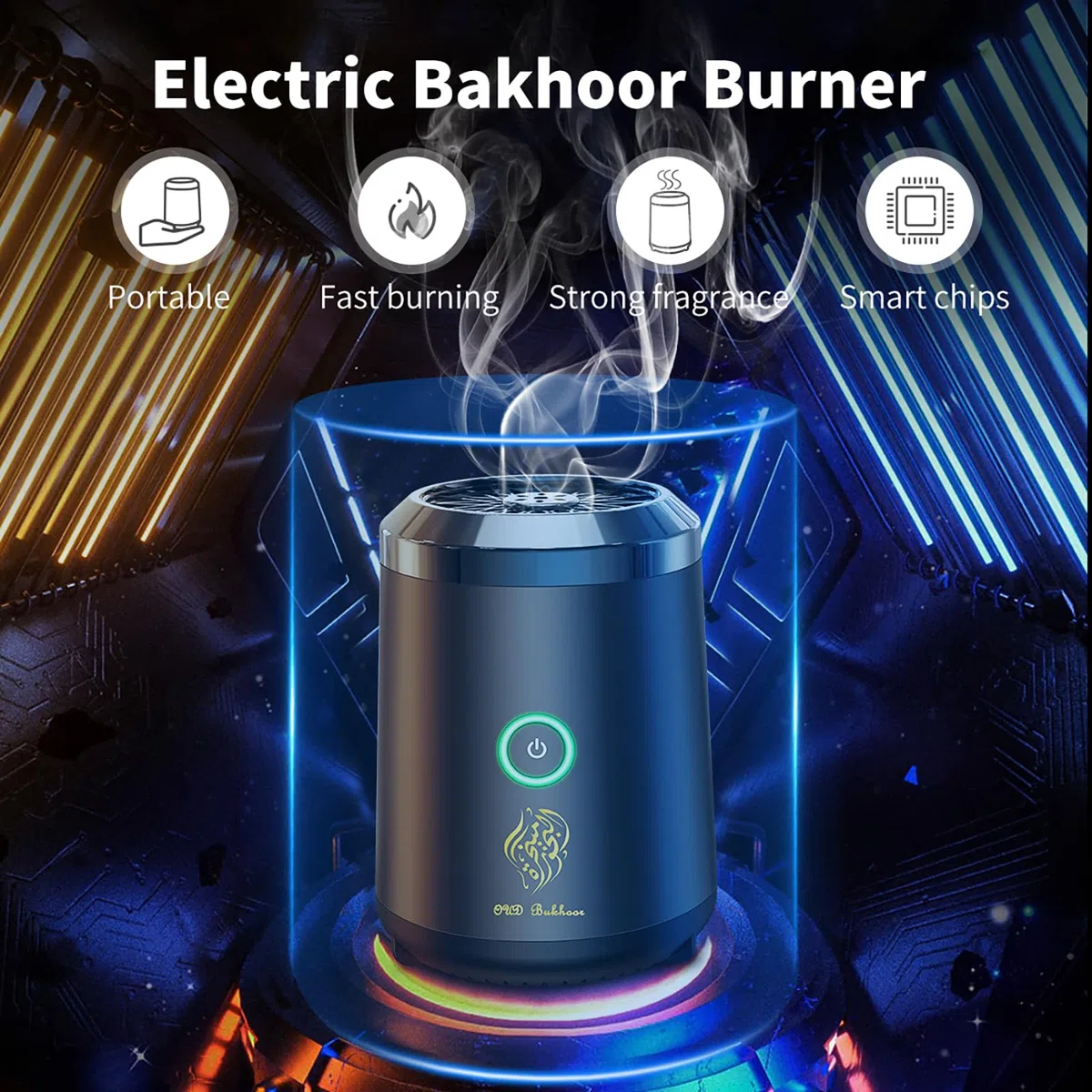 Mini Brûleur Bakhoor électrique, Portatif Brûleur d'encens Musulman, Diffuseur USB Rechargeable, Brûle-encens d'encens Arabe Convient aux Bureaux, Maisons, Voitures, etc