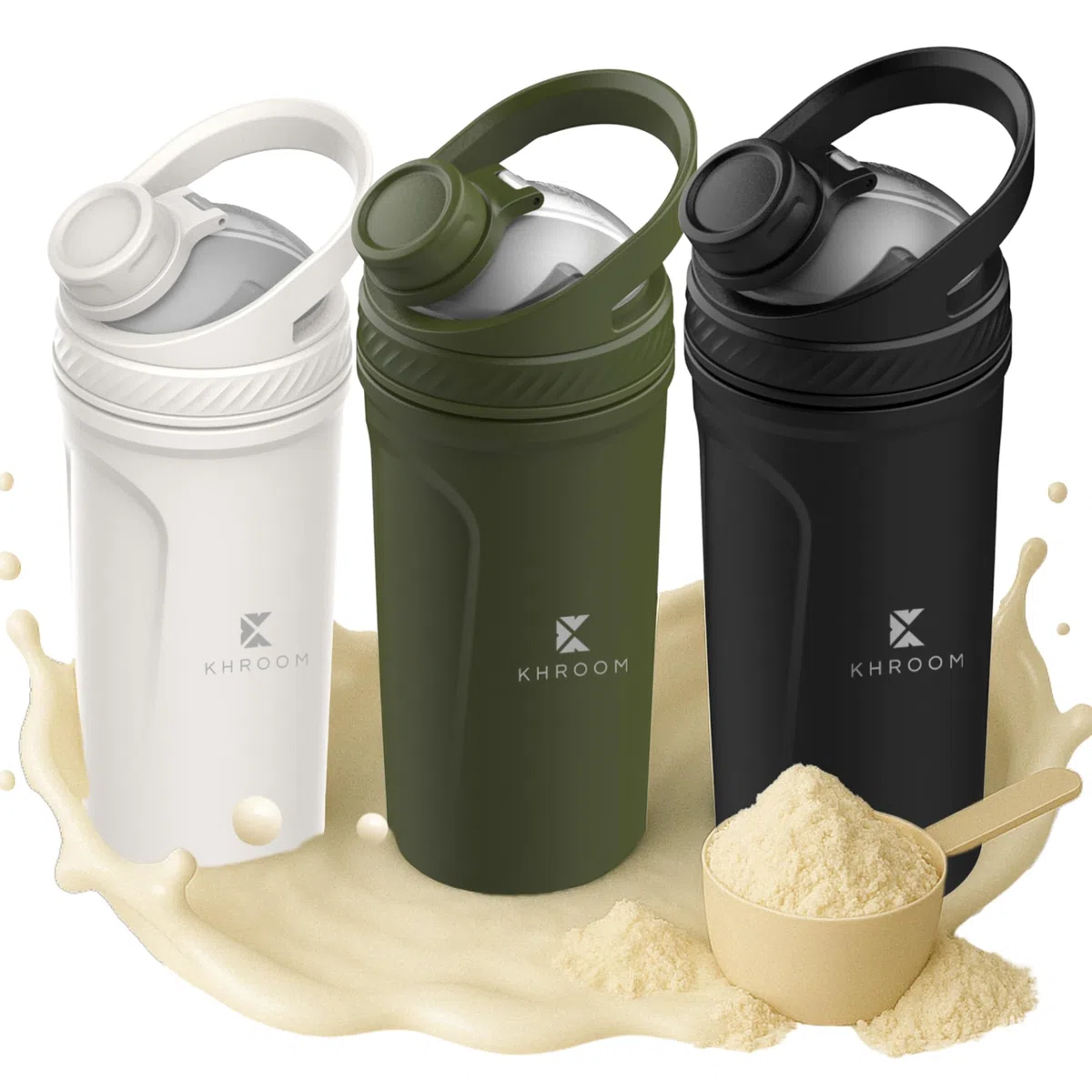 Khroom Shaker Protéine Inox 700 ml Isotherme 12h avec Tamis Métal Sans BPA | Acier inoxydable sans BPA | Isotherme 12h chaud/froid | Tamis métal anti-grumeaux | Idéal musculation, sport & smoothies