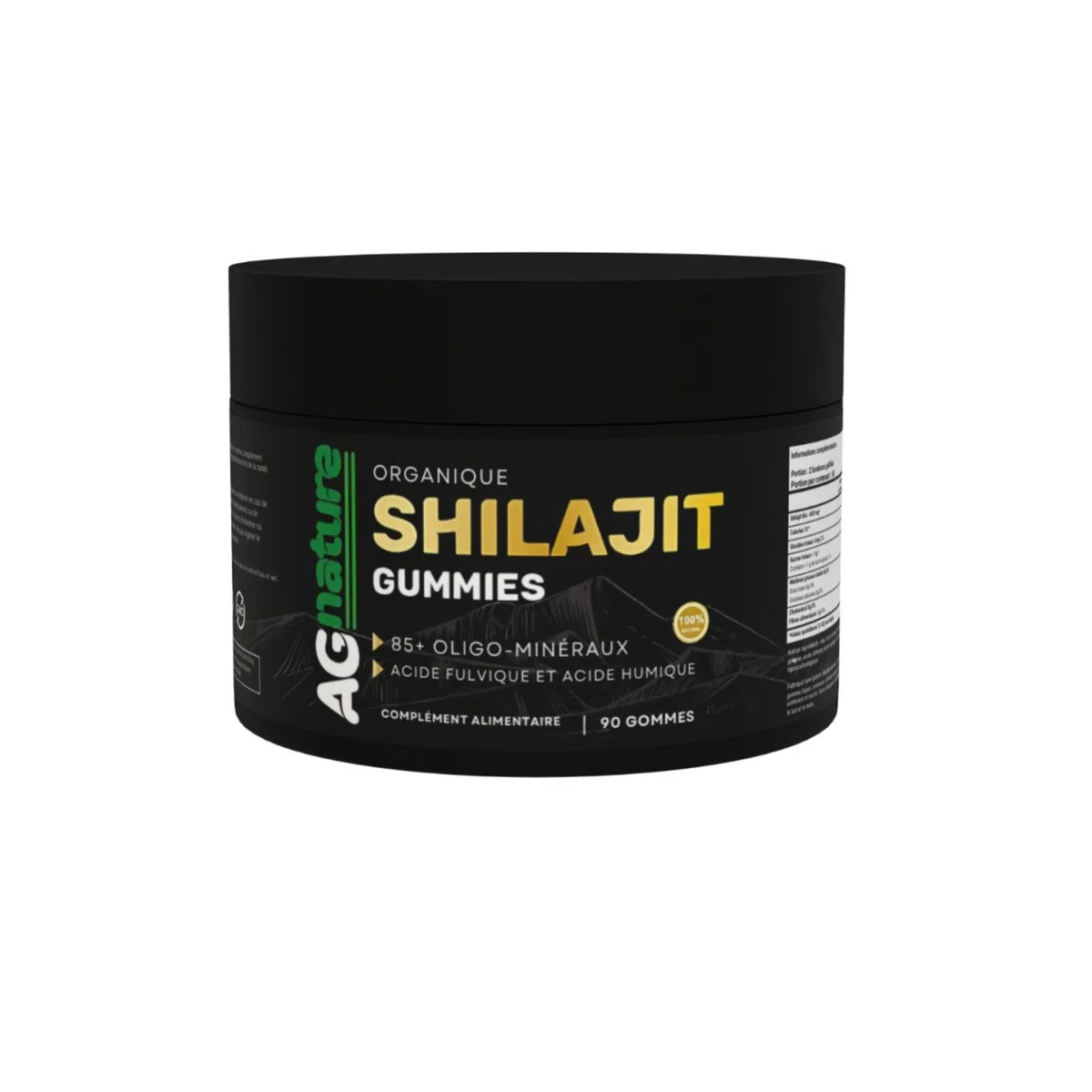 Shilajit Himalaya Original 90 Gummies - Complément Alimentaire Naturel avec +85 Minéraux et Acide Fulvique et Humique