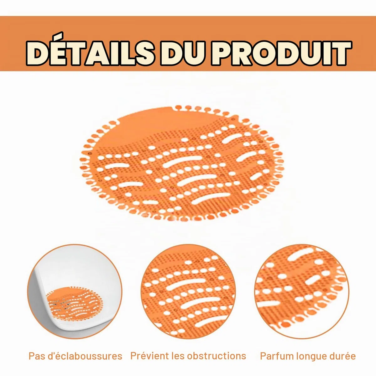 Ecrans Pour Urinoir, 16 Pièces Desodorisant Urinoir, Filtre D'urinoir, Pastilles Urinoir, Tapis d'Urinoir Désodorisant pour Urinoir pour salle de bain Hôtels Toilettes