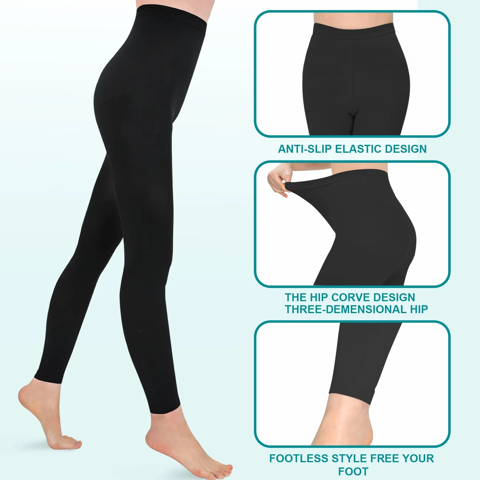 Bas de compression médicaux pour homme et femme - Longueur : 20 à 30 mmHg - Classe II - Collants de compression gradués - Bas de contention - Bas de compression sans orteils - Pour varices