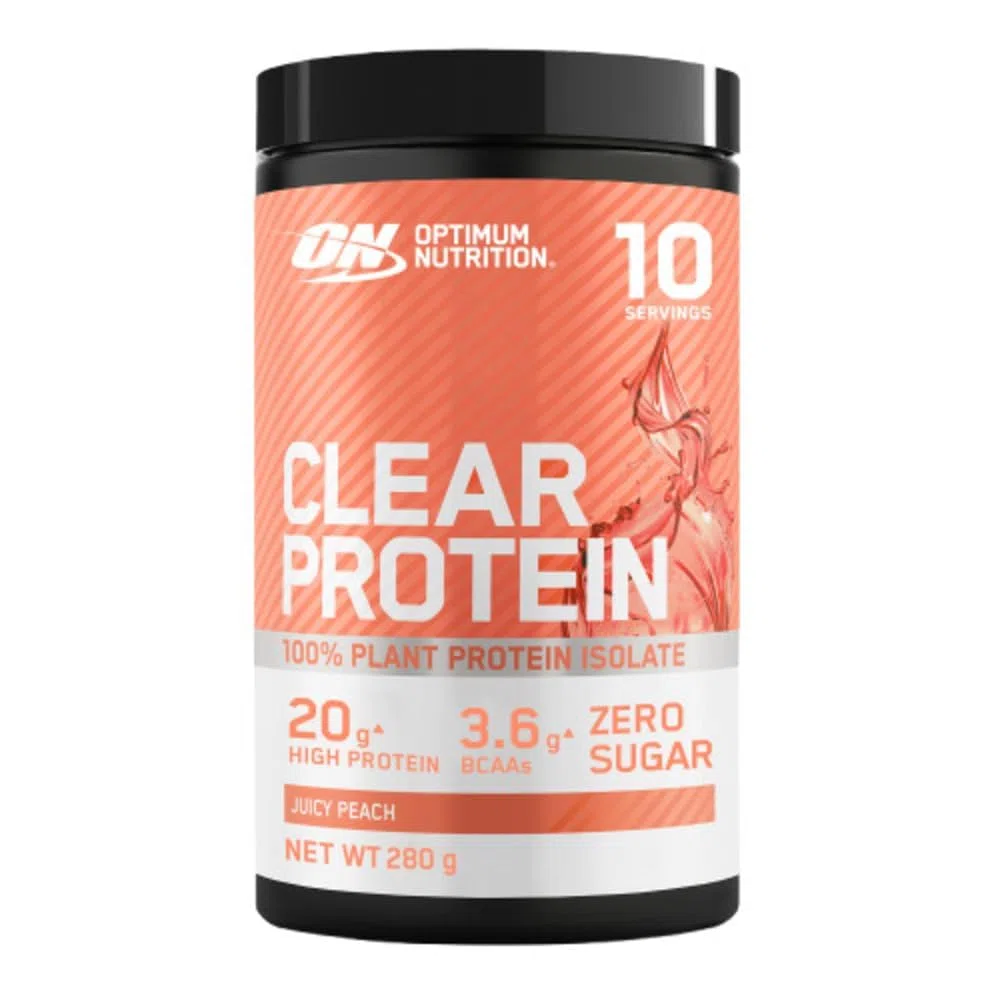 Optimum Nutrition Clear Protein 100% Isolat de Protéine Végétale, Goût Pêche Juteuse, 280g, 10 Doses