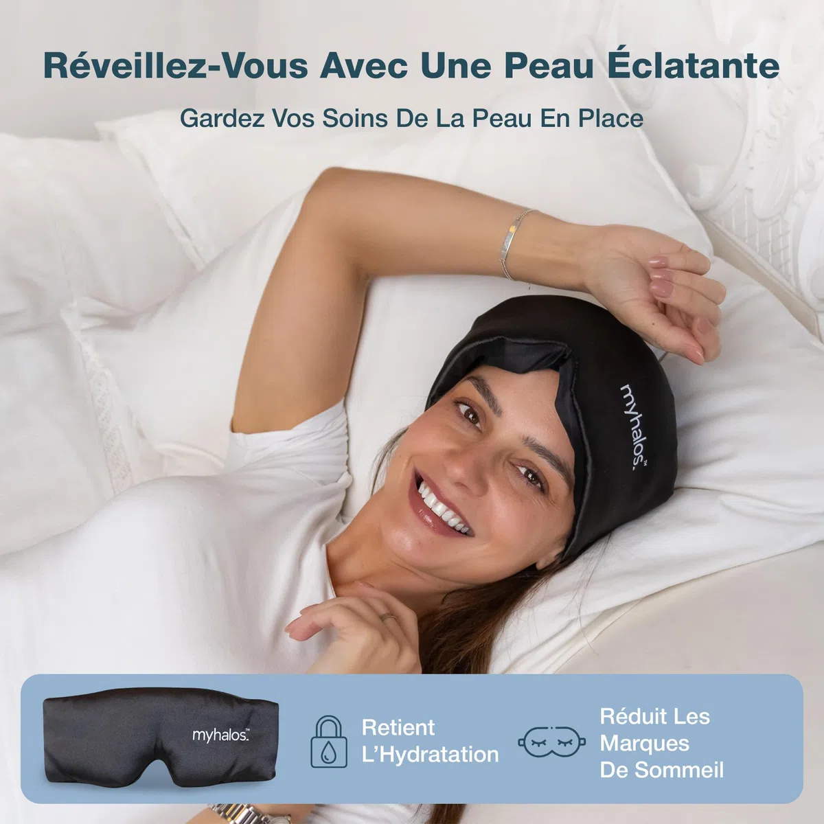 MyHalos Masque de sommeil 3D en soie de mûrier pour homme et femme, bonnets, occultant, confortable pour dormir n’importe où, voyage, nuit