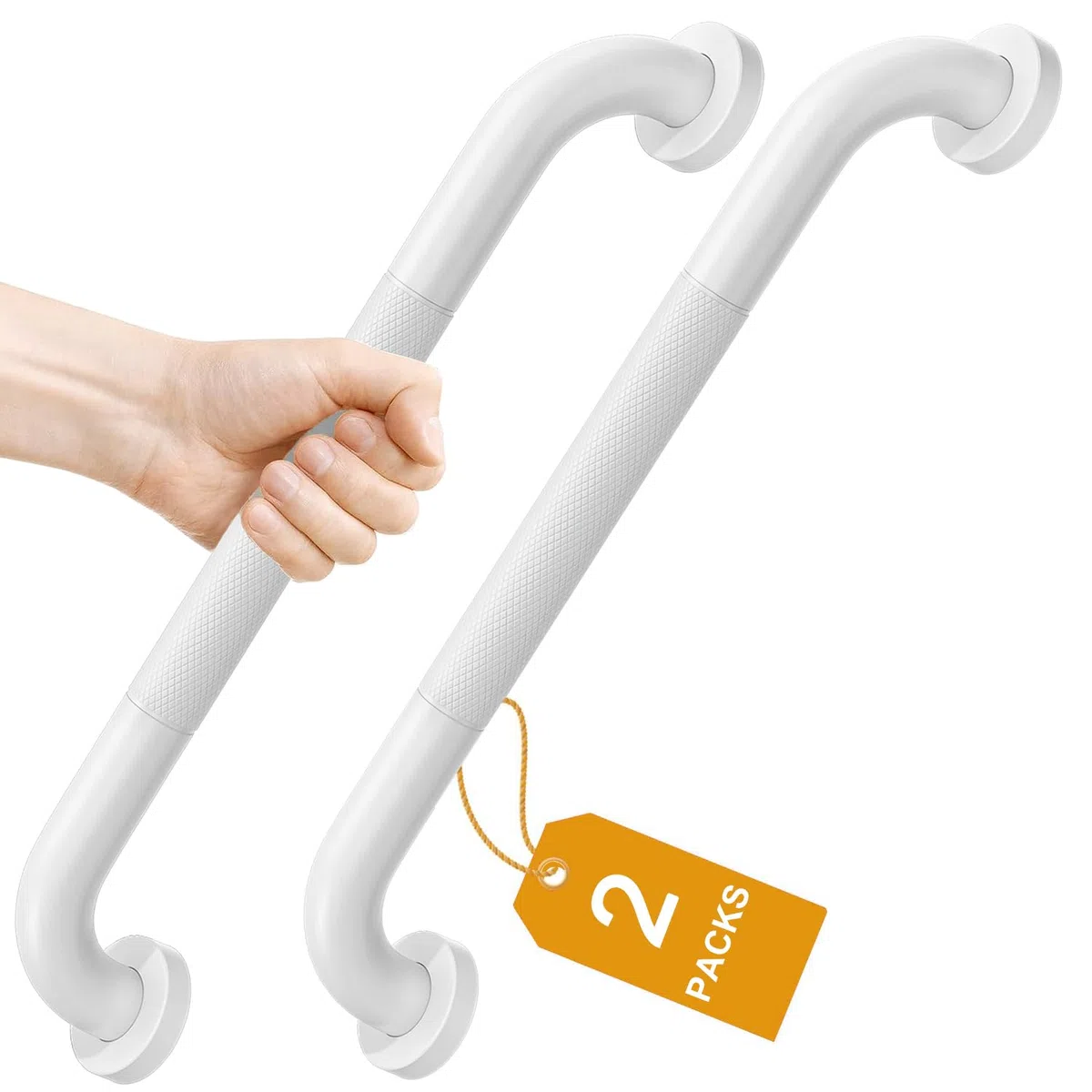 FANHAO 2 Barres d'appui de Salle de Bain en Acier Inoxydable SUS304 avec Poignée Antidérapante pour Toilettes, Baignoire, Salle de Bain, Rampe d'escalier -41cm
