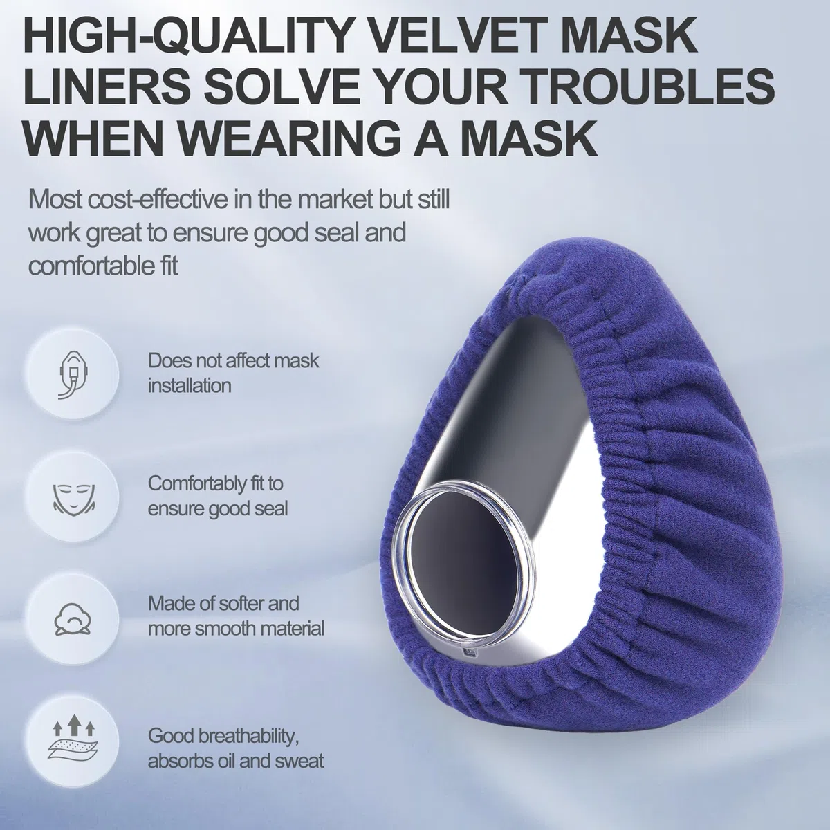 Lot de 6 doublures de masque intégral réutilisables compatibles avec AirFit F20 et AirTouch F20 pour réduire les marques rouges, ne convient pas aux masques Mirage Quattro et F30 BlessEase