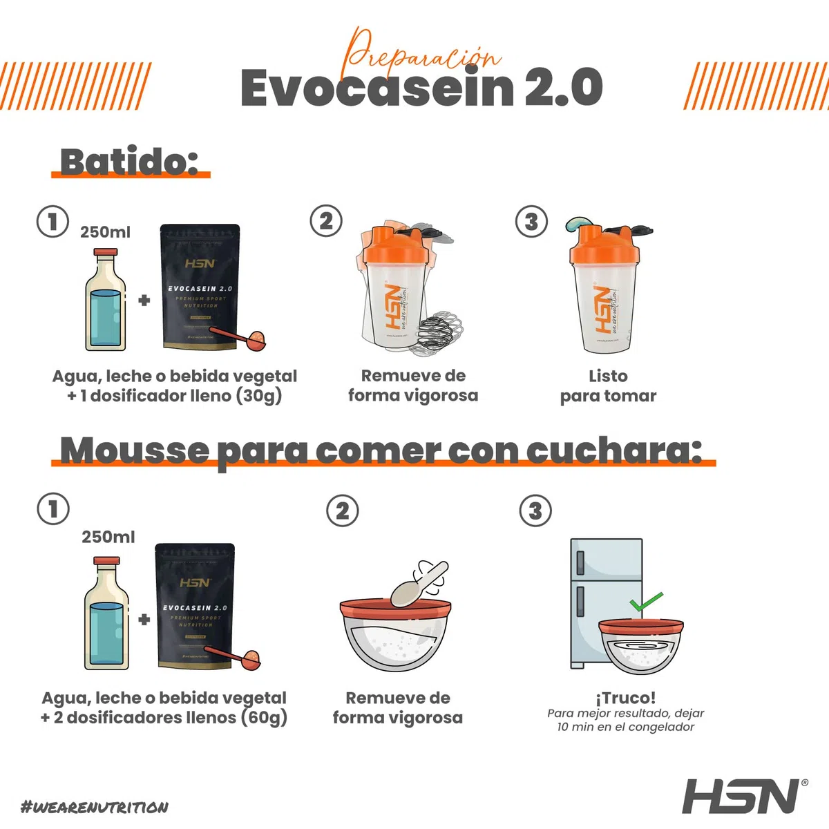 Caséine Micellaire de HSN - Evocasein 2.0 – Protéine pour Avant Dormir – Libération Prolongée pendant le soir – En Poudre – Saveur Banane - 500g