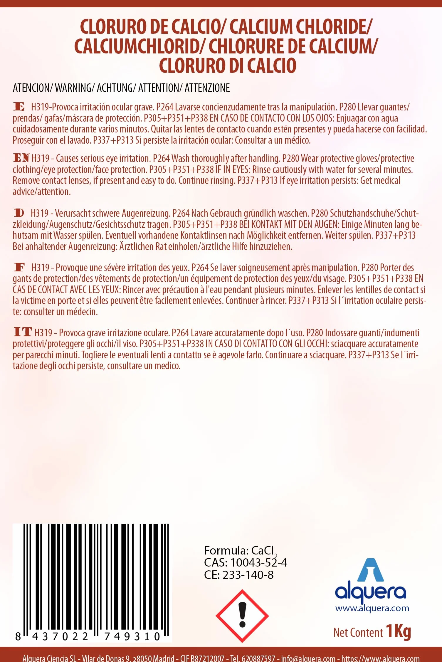 Chlorure de Calcium (1kg)