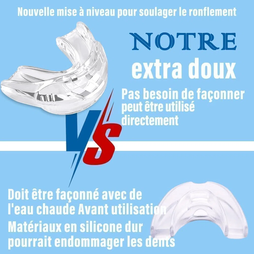 Anti Ronflement Efficace Puissant, 2 Pièces Gouttiere Dentaire Bruxisme en TPE Souple, AIOUTGOGO Orthese Gouttière Anti Ronflement- Apnée Du Sommeil, Prêt à l'emploi, Confort Sommeil Paisible