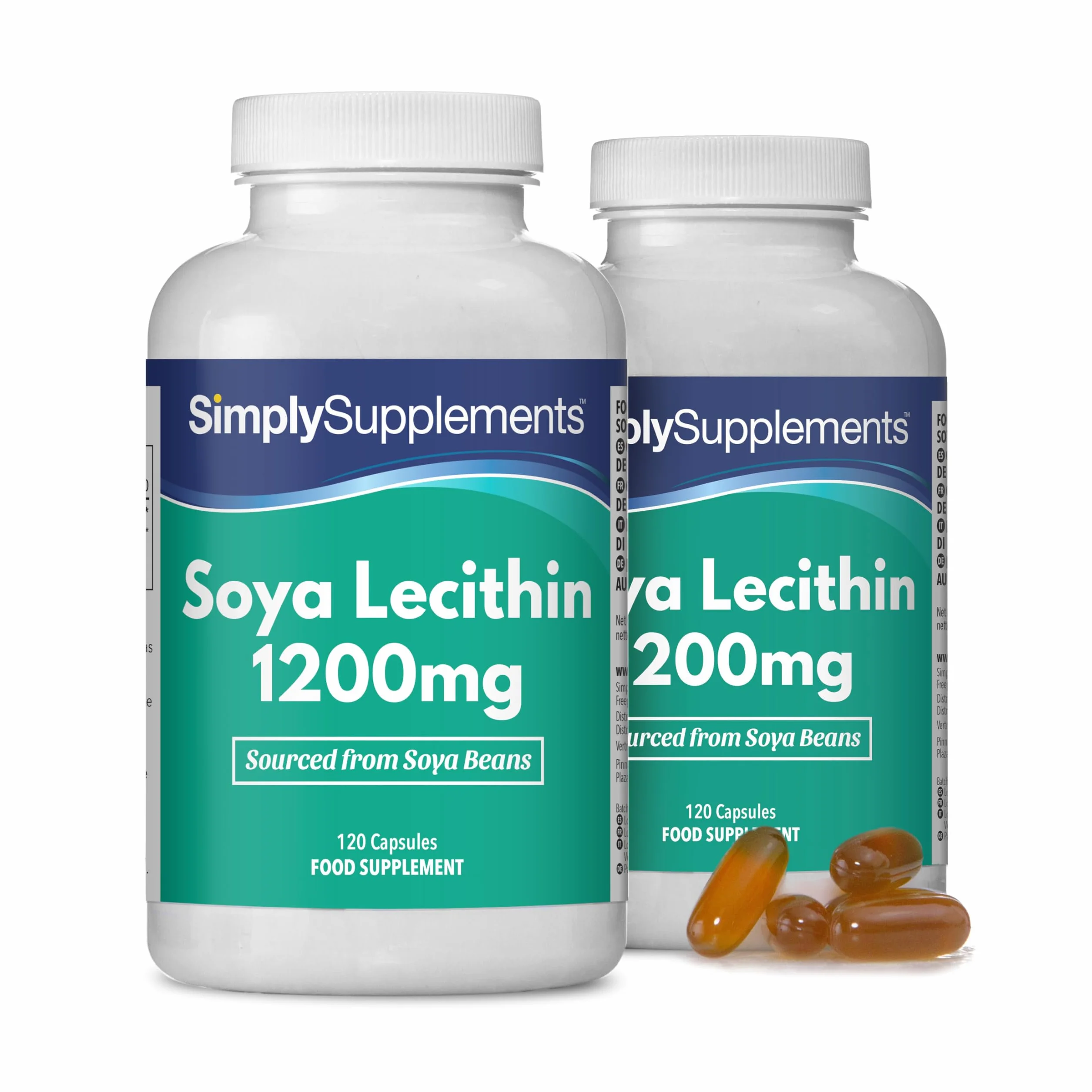 Lécithine 1200mg | Gélules Haute Pureté | 240 Gélules = 2 Mois d’Approvisionnement | Fabriqué au Royaume-Uni | Source Essentielle de Phospholipides | Certifié BPF