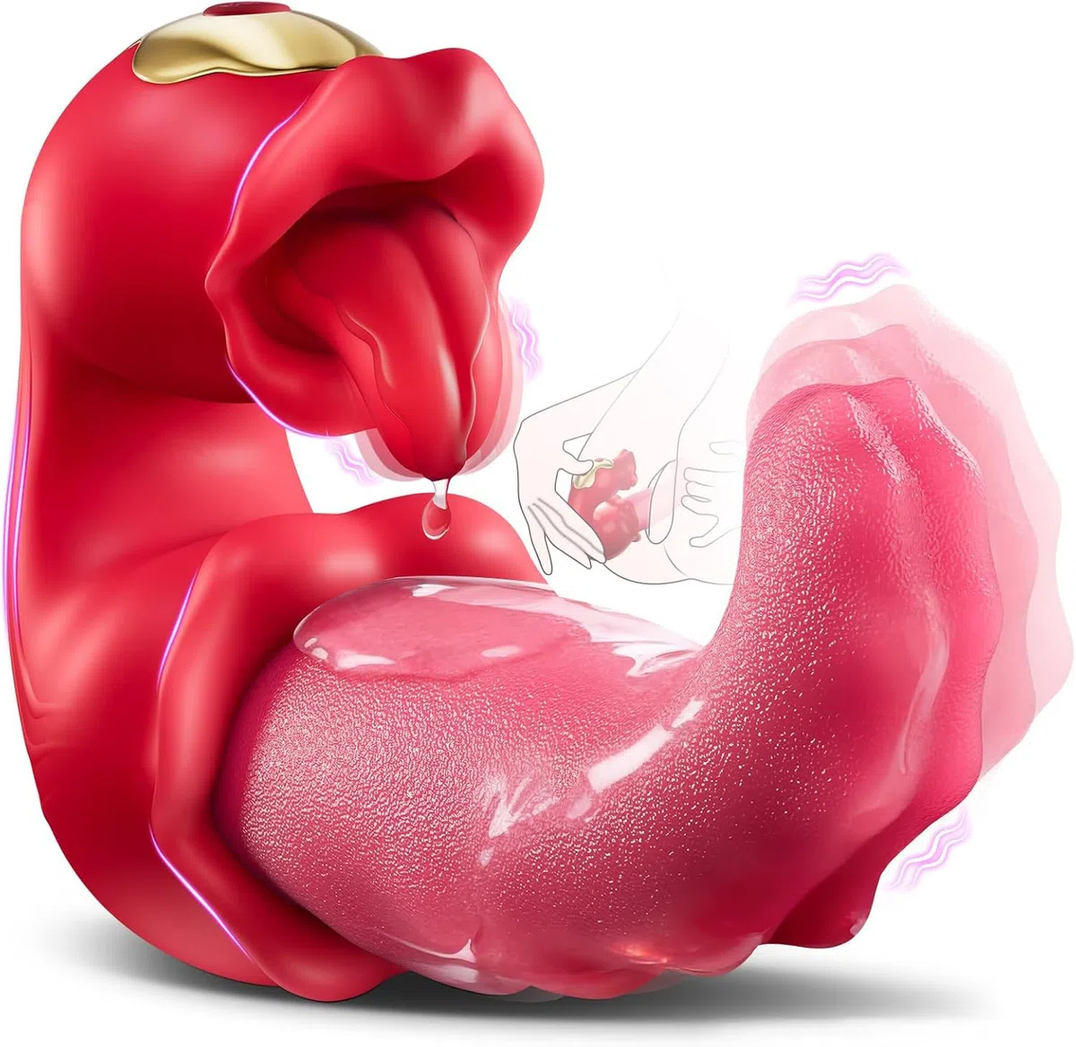 Jouets sexuels à vibromasseurs de langue pour femmes – Avec 10 modes de léchage pour le clitoris et 10 modes de vibration de balançoire, vibration pour femmes avec stimulateur du point G et clitoridie