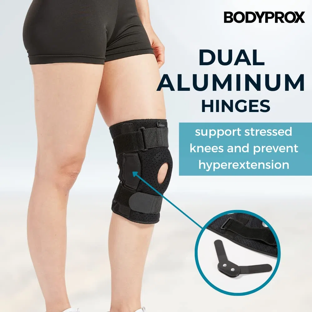 Bodyprox Genouillère articulée pour homme et femme, maintien du genou pour les lésions du tendon, du ligament et du ménisque