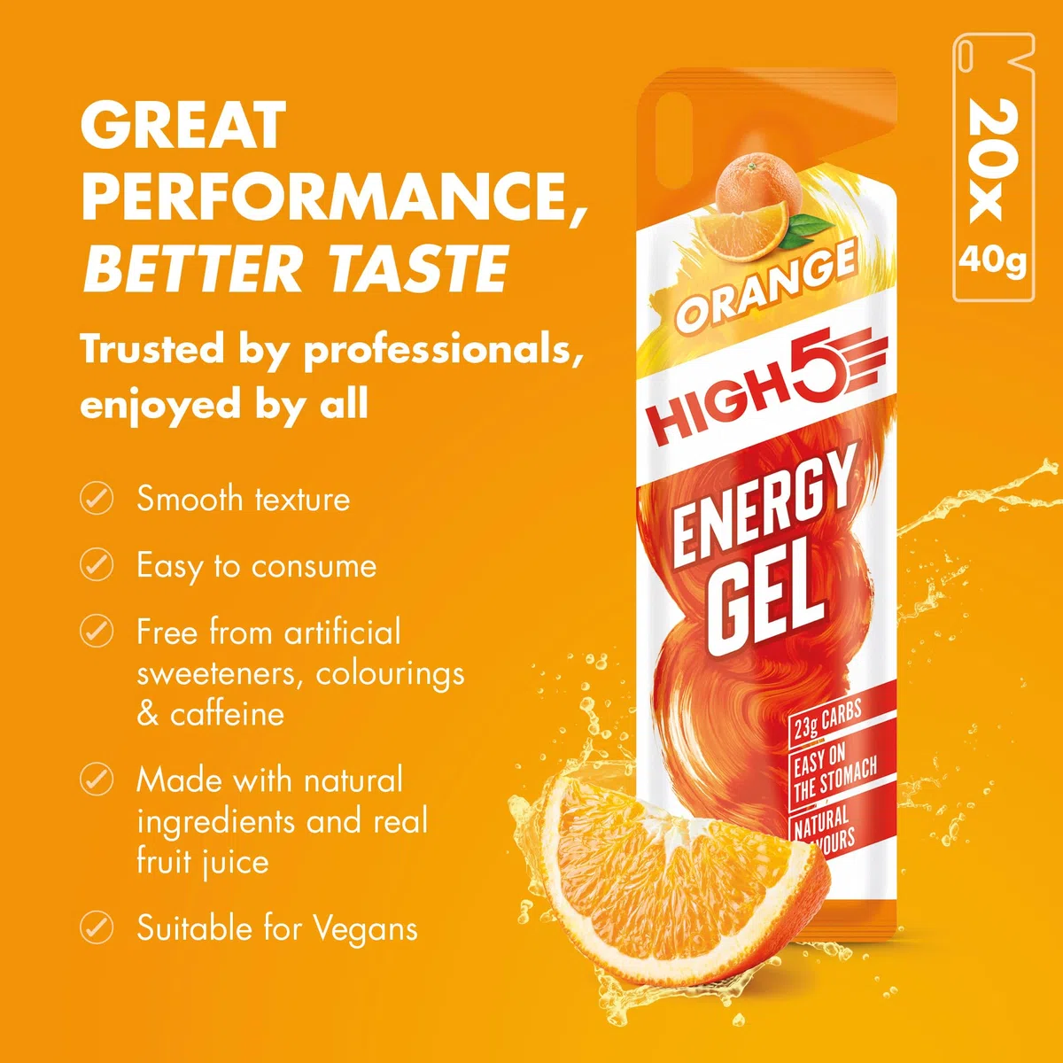 High5 - Boîte Mixte Gel Energie 20 Sachets Nutrition Sports - Jaune, 16cm