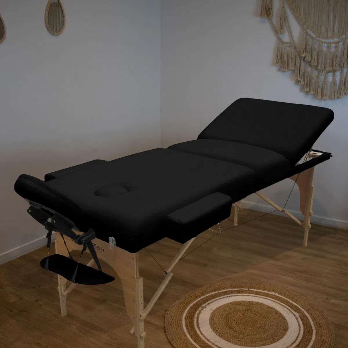 Vivezen - Table de Massage 15 cm Pliante 3 Zones en Bois avec Panneau Reiki + Accessoires et Housse de Transport - Plusieurs Coloris
