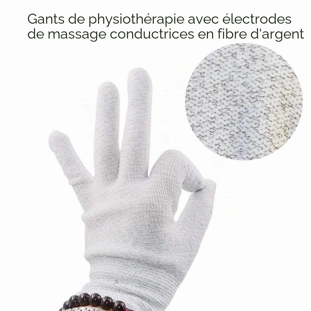 CareforYou Gants conducteurs électrodes EMS avec coussinets d'électrodes à pression Gants de massage