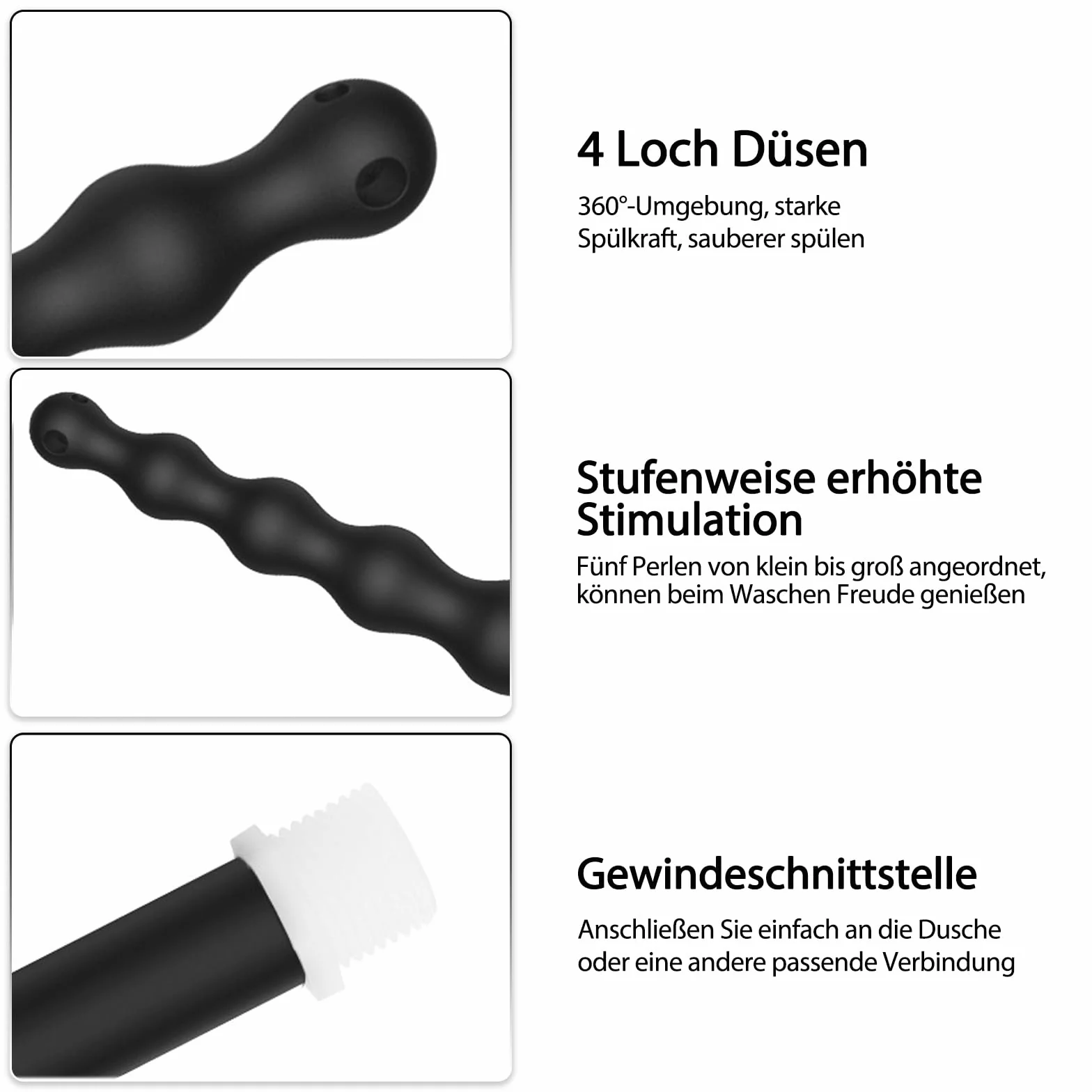 Douche Anale Homme & Femme avec Plug anal creux transparent, Flexible de Douche pour anal Réutilisable pour Gays et Lesbiennes