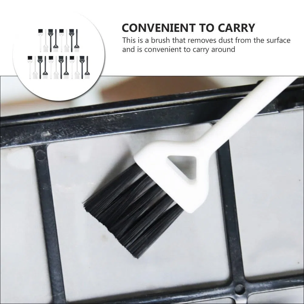 Lurrose Lot de 20 mini brosses de nettoyage pour rasoir électrique - Mini brosse à poils - Pour clavier - Pour peigne et presse à ail - Noir et blanc