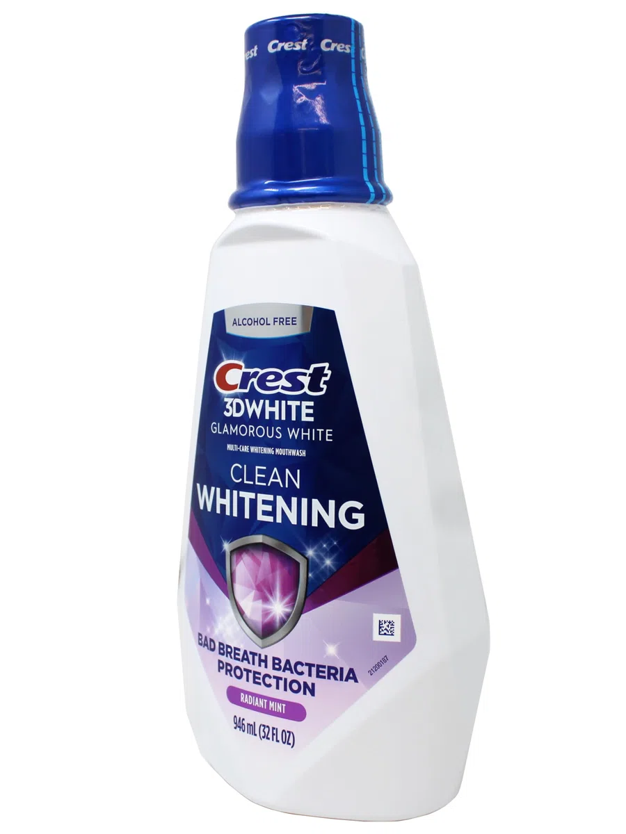 Crest - 3D White Glamorous White - Multi- Soins Blanchissant - Parfums Menthe Fraiche, Bain De Bouche 946 Ml ( lot de 2 )