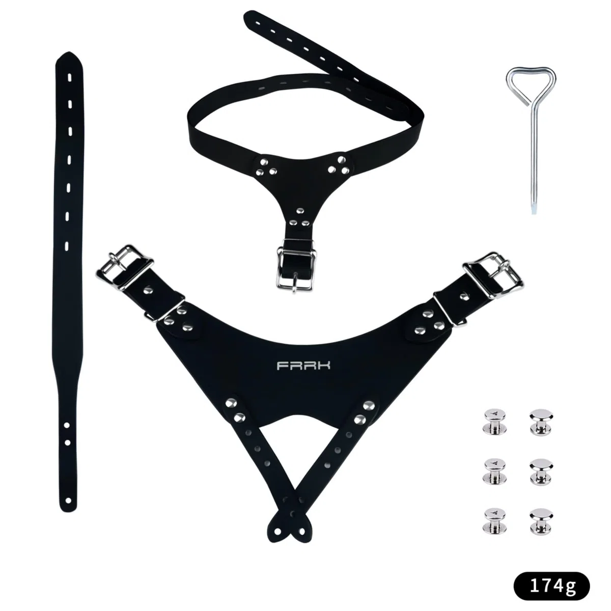Ceinture de Chasteté Réglable en PU Accessoire pour Cage de Chasteté pour Pénis Sex Toýs Homme à Utiliser avec la Chastity Cage Man Convient pour un Tour de Taille de 74cm-106cm (Black)