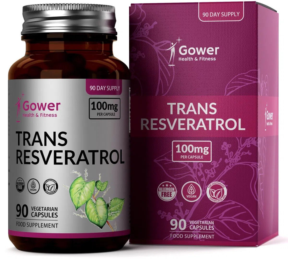 GH Resveratrol | 90 Supplément de Resvératrol Haute Concentration - 100 mg de Trans Resveratrol par Portion | Antioxydant à base de Renouée du Japon | Ni OGM Ni Allergènes | Fabriqué au Royaume-Uni