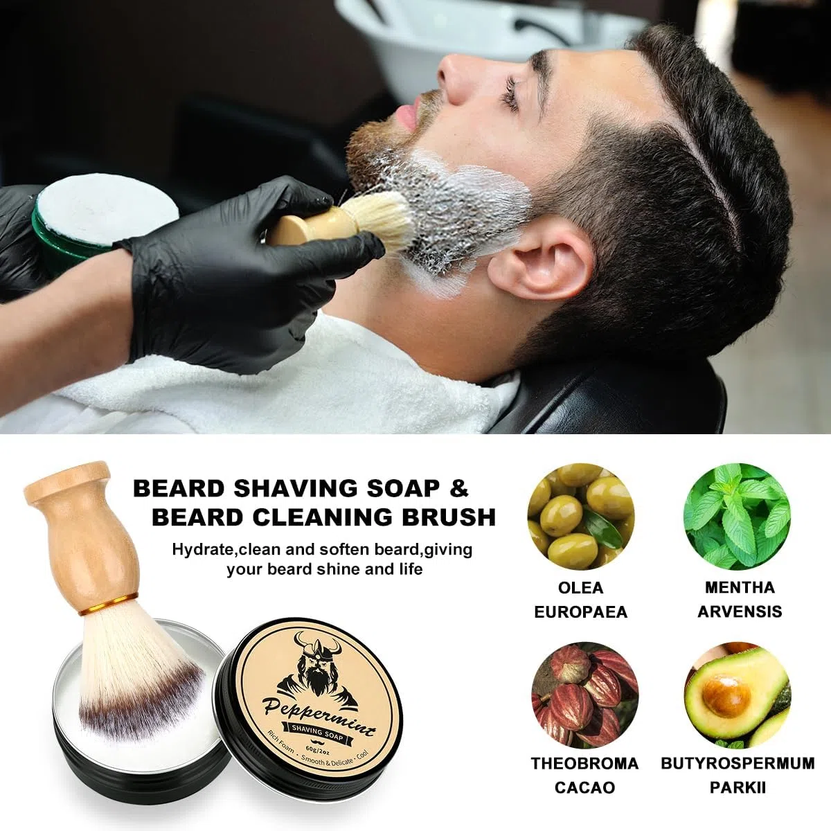 Exreizst Kit Barba per Uomo,Regalo Cura della barba Uomo Completo Professionale per Marito Papà -con2Olio per la crescita della barba, balsamo, pennello, pettine,sapone barba, custodia regalo uomo